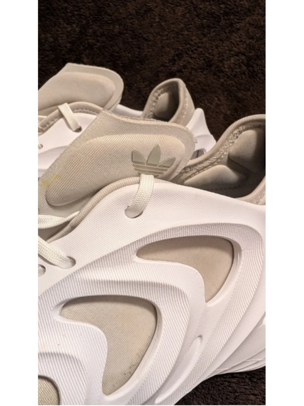 Adidas AdiFoam Q White Aluminum Gray Mens US Size 10.5 F101